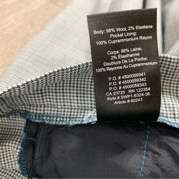 Aritzia Babaton Conan Pants Wool Houndstooth Print Pleated Trouser High Waist - Picture 8 of 12